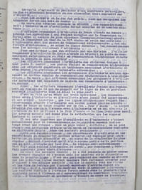 Au Q.G.A. le 14 octobre 1915. Traduction d'un document allemand (communiqué par le G. Q.G.) SECRET : Observations de la Ve Armée au Cours des Attaques en Argonne destiné "aux QG des Corps d'Armée et de la 6e Div. de Rés. Bav. de la 11e Div., des Généraux Commandant l'Artillerie des Secteurs Sud et Nord, et au Général Commandant les Pionniers"