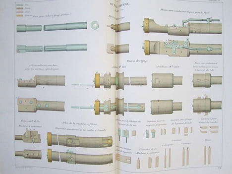 Aide-Mémoire d'Artillerie Navale. Planches. 2e Livraison 1875 (Annexe au Mémorial de l'artillerie de la marine) : [ 18 planches dont 9 en couleurs ] ...