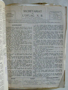 Dossier de documents relatifs au Secrétariat de l'Oflag X B ainsi qu'au devenir des Combattants Prisonniers de Guerre de la Gironde : Correspondance ...