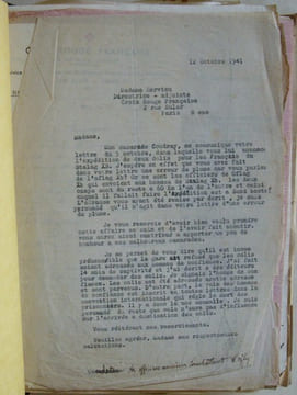 Dossier de documents relatifs au Secrétariat de l'Oflag X B ainsi qu'au devenir des Combattants Prisonniers de Guerre de la Gironde : Correspondance ...
