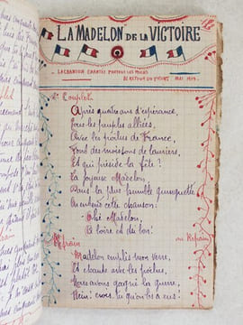Carnet de Chansons et de Monologues [ Manuscrit commencé le 8 Février 1919 ] Lune Jolie - Martha - Pupée Jolie - L'Embuscade - La Terre Nationale - Le ...