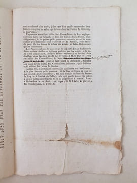 Instruction pour Mrs. les Commissaires du Roy qui seront nommés par M. le Duc de Duras, Commandant en Chef dans la Province de Guienne, pour faire ...