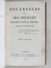 Des Erreurs et des Préjugés répandus dans la Société (3 Tomes - Complet). SALGUES, J. B.
