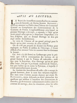 Traité des Conventions de Succéder, ou Successions Contractuelles.. BOUCHEUL, Joseph