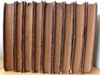 Practicarum conclusionum Iuris, in omni foro frequentiorum (9 Tomes - Complet) In quibus Praeter Spirituales, Ecclesiasticas, Legales, Iudiciarias caeterásque materias Canonicas, Prophanas, Civiles, Criminales & mixtas in vtroque foro magis frequentes, miro ordine digestas receptásque opiniones vbique Asterisco * notatis aliqua multarum insignium ecclesiarum, ordinum regularium militiarum regnorum prouinciarum ciuitatum & aliorum locorum statua mores consuetudines, indulta & priuilegia vt obiter a doctoribus citatis sunt relata ordine alphabetico contineuntur ac declarantur. Opus omnibus iudicibus ciuilibus et criminalibus tam ecclesiasticuis quam secularibus ac praecipue palatis aduocatis causorum patronis & vtriusque iuris peritis necessarum ac perutile, theoricam & praxim in omni fere materia continens.