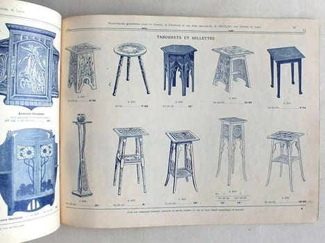 Procédés modernes de Décoration Cuivre - Etain - Cuir repoussés et patinés. E. Nicolas. Lyon. Pyrogravure. Pyrosculpture. Tôle-Majolique et Terre ...