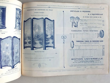 Procédés modernes de Décoration Cuivre - Etain - Cuir repoussés et patinés. E. Nicolas. Lyon. Pyrogravure. Pyrosculpture. Tôle-Majolique et Terre ...