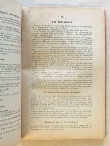 Fédération Française de Boxe - Règlements intérieurs , Code Sportif - 1934