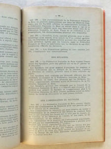 Fédération Française de Boxe - Règlements intérieurs , Code Sportif - 1934