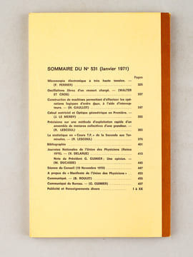 Bulletin de L'Union des Physiciens - Année 1971 [ 65e et 66e Années - 11 numéros, du n° 531 au n° 540 , sauf le 539 mais avec le supplément du n° 539 ...
