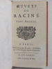 Oeuvres de Racine (2 Tomes - Complet) [Suivi de :] Phèdre et Hippolyte ; [ On joint : ] Esther [On joint :] Athalie. RACINE ; [ RACINE, Jean ]
