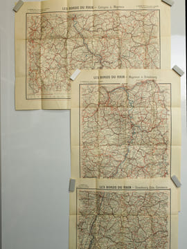 Cartes Taride. Grande Carte Routière. Les Bords du Rhin (3 Cartes - Complet) Les Bords du Rhin. N°26 : De Cologne à Mayence ; N°27 : De Mayence à ...