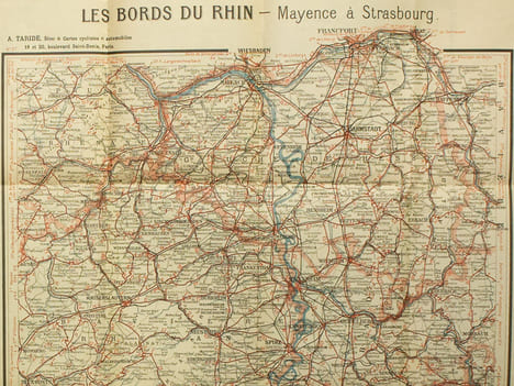 Cartes Taride. Grande Carte Routière. Les Bords du Rhin (3 Cartes - Complet) Les Bords du Rhin. N°26 : De Cologne à Mayence ; N°27 : De Mayence à ...