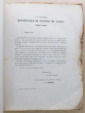 Histoire Religieuse et Monumentale du Diocèse d'Agen depuis les temps les plus reculés jusqu'à nos jours (Tome 1 seul). BARRERE, Abbé