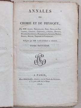 Annales de Chimie et de Physique. Année 1816 - Volume II - Tome Deuxième [ Tome 2 ] : Suite de l'Essai d'une Classification naturelle pour les Corps ...