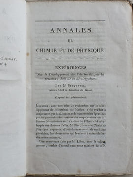 Annales de Chimie et de Physique. 1823 - Volume 1 : Tome Vingt-Deuxième [ Tome 22 - Tome XXII ] : Sur le Développement de l'électricité par la ...