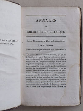 Annales de Chimie et de Physique. 1825 - Volume 1 : Tome Vingt-Huitième [ Tome 28 - Tome XXVIII ] : Second Mémoire sur la Théorie du Magnétisme ...