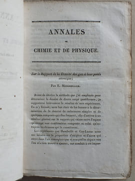 Annales de Chimie et de Physique. 1834 - Volume 1 : Tome Cinquante-Cinquième [ Tome 55 - Tome LV ] : Sur le Rapport de la Densité des gaz à leur poids ...