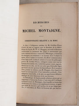 [ Recueil de notices sur Montaigne ] Notice bibliographique sur Montaigne [ Suivi de : ] Documents inédits ou peu connus sur Montaigne [ Suivi de : ] ...