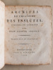 Archives de l'Histoire des Insectes, publiées en allemand. Traduites en françois.. FUESSLY, Jean Gaspar ; [ FUESSLY, Johann Caspar ]