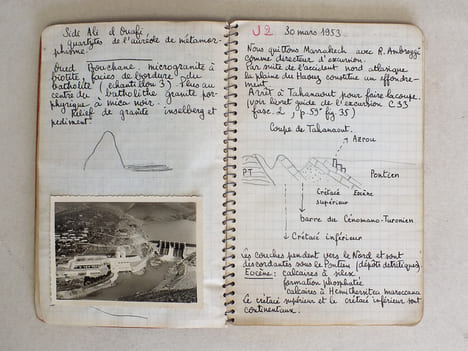 Section d'Etudes des Gîtes Minéraux. Service Géologique du Maroc. Rabat. Carnet de Bled commencé le 12 novembre 1955. [ On joint : ] Notes de terrain ...