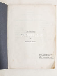 "La Pathétique". Play in Three Acts and Six Scenes.