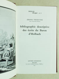 Bibliographie descriptive des écrits du Baron d'Holbach