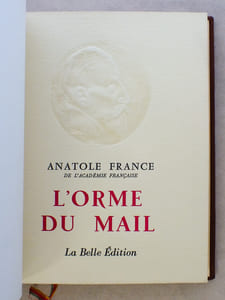 [ Lot de 10 titres reliés plein maroquin ] La rôtisserie de la Reine Pédauque ; Thaïs ; Monsieur Bergeret à Paris ; Les Dieux ont soif ; L'Orme du Mail ; Le Mannequin d'Osier ; L'anneau d'améthyste ; Le crime de Sylvestre Bonnard ; Les contes de Jacques Tournebroche ; Le Lys Rouge