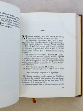 [ Lot de 10 titres reliés plein maroquin ] La rôtisserie de la Reine Pédauque ; Thaïs ; Monsieur Bergeret à Paris ; Les Dieux ont soif ; L'Orme du ...