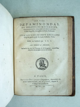 Les Vies des Hommes Illustres Grecs et Romains (2 Tomes - Complet) Comparées l'une avec l'autre par Plutarque de Chéronée, translatée par M. Jacques ...
