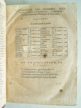 Les Vies des Hommes Illustres Grecs et Romains (2 Tomes - Complet) Comparées l'une avec l'autre par Plutarque de Chéronée, translatée par M. Jacques ...