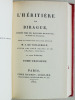 L'Héritière de Birague (4 Tomes en 2 volumes - Complet). . RAGO, Dom ; VIELLERGLE, M. A. de ; O'RHOONE, Lord [ BALZAC, Honoré de ]