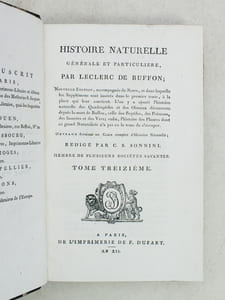 Histoire Naturelle des Oiseaux, par Leclerc de Buffon. Tome Treizième [ Tome 13 seul ] Rédigé par C.S. Sonnini
