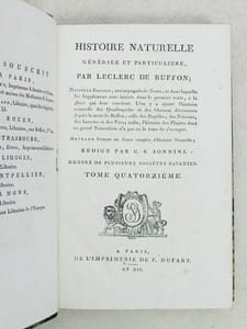 Histoire Naturelle des Oiseaux, par Leclerc de Buffon. Tome Quatorzième [ Tome 14 seul ] Rédigé par C.S. Sonnini