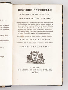 Histoire Naturelle des Oiseaux, par Leclerc de Buffon. Tome Vingtième [ Tome 20 seul ] Rédigé par C.S. Sonnini