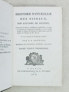 Histoire Naturelle des Oiseaux, par Leclerc de Buffon. Tome Vingt-troisième [ Tome 23 seul ] Rédigé par C.S. Sonnini
