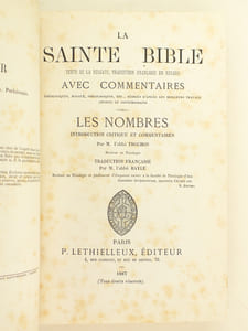 La Sainte Bible. Texte de la Vulgate, traduction française en regard avec commentaires. Les Nombres. [ Avec : ] Le Deutéronome.