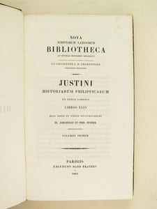 Historiarum Philippicarum ex Trogo Pompeio Libros XLIV (2 Tomes - Complet) Quos notis et indice illustraverunt El. Johanneau et Frid. Dubner