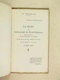 La mort de Guillaume de Montferrand sous-lieutenant au 60e d'artillerie, 2me batterie, décoré de la Croix de guerre avec palmes et de la médaille militaire 13 juin 1918