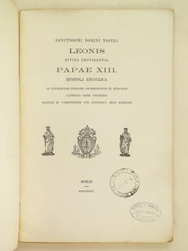 Sanctissimi Domini Nostri Leonis divina providentia Papae XIII Epistola Encyclica. De Secta Massonum [Avec annotation manuscrite  signée de J. M. ...
