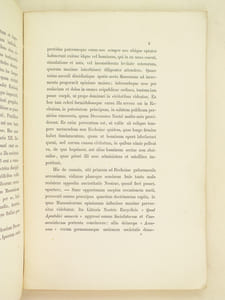 Sanctissimi Domini Nostri Leonis divina providentia Papae XIII Epistola Encyclica. De Secta Massonum [Avec annotation manuscrite  signée de J. M. Laurençot : "1 des 50 exemplaires reçu des mains de Sa Sainteté le 26 avril 1854" ]