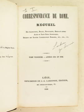Correspondance de Rome. Recueil des allocutions, encycliques, brefs et autres actes du Saint-Siège apostolique, Décrets des Sacrées Congrégations ...