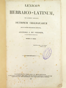 Lexicon hebraico-latinum, cui accessit appendix dictionum chaldaicarum quæ in Veteri Testamento leguntur [ Avec : ] Nova Methodus Hebraica Punctis Masoreticis Expurgata [ Avec : ] Brevis et perspicua Institutio linguae chaldaicae, ad intelligendum eas Sacri Codicis partes que chaldaeo idiomate scriptae sunt.
