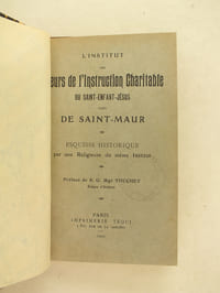 L'Institut des Soeurs de l'Instruction Charitable du Saint-Enfant-Jésus dite de Saint-Maur. Esquisse historique.