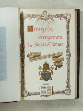 Congrès Grégorien des Sables d'Olonne, 6, 7, 8 juillet 1909. . Collectif