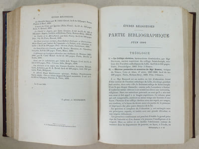 Etudes religieuses, philosophiques, historiques et littéraires, 1890, Partie Bibliographique 1890, 1e année (Ancienne bibliographie catholique 1841-1889). Tome LII   [ 52 ]