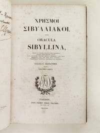 Oracula Sibyllina. Volumen prius [ Exemplaire dédicacé par l'auteur ]
