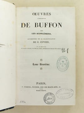 Oeuvres complètes de Buffon avec les Supplémens, augmentés de la classification de G. Cuvier. Tome 9. BUFFON ; CUVIER
