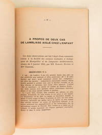 A propos de quelques manifestations atypiques de la Lambliase chez l'enfant. [ Livre dédicacé par l'auteur ]