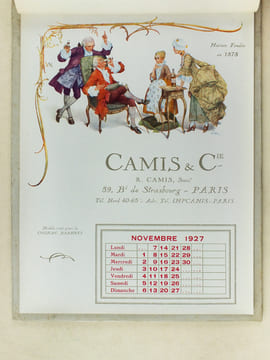 Calendrier 1927 Avec les Meilleurs Voeux de Camis & Cie pour 1927 [ Illustrations de Hérouard, Raphaël Freida, Ch. Spindler, Maurice Leloir ]. Camis & ...
